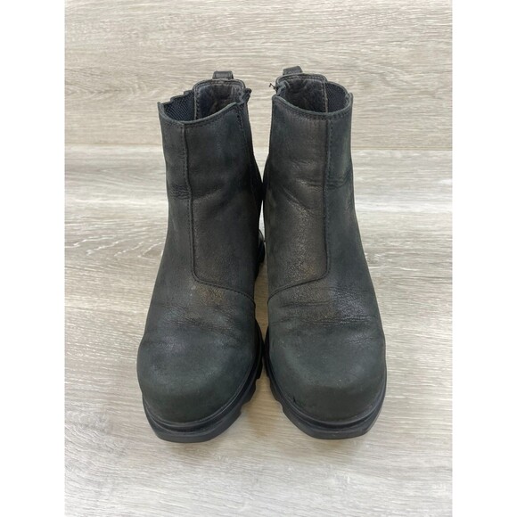 Sorel Joan of Arctic Wedge III Womens Boots Black Leather 7 Wedge Cold Shoes - Picture 2 of 11